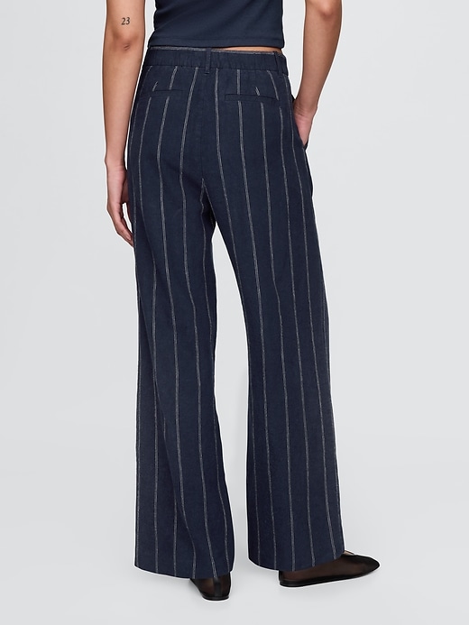 pantalon taille haute en lin mélangé 365