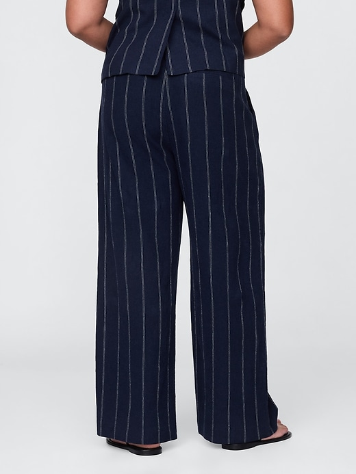 pantalon taille haute en lin mélangé 365