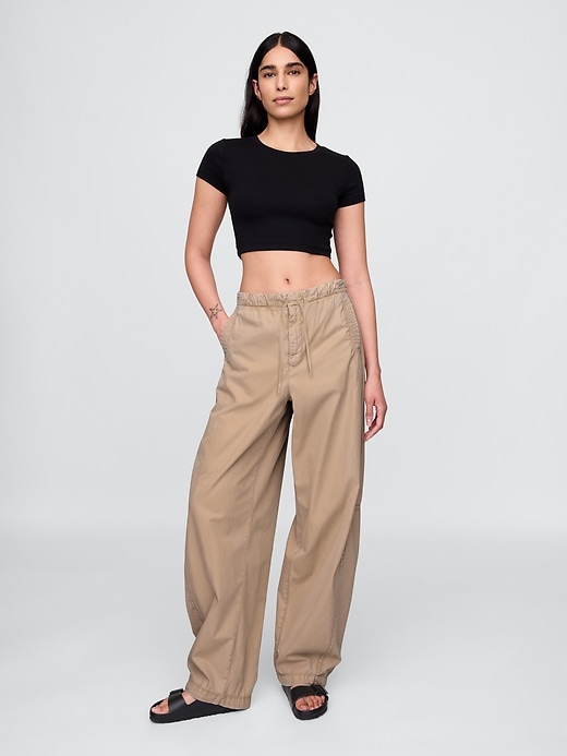 pantalon parachute taille mi-haute
