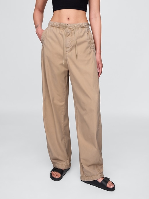 pantalon parachute taille mi-haute
