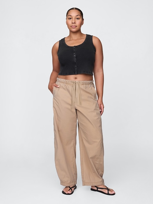 pantalon parachute taille mi-haute