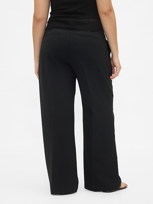 pantalon 365 à jambes larges plissées et taille basse
