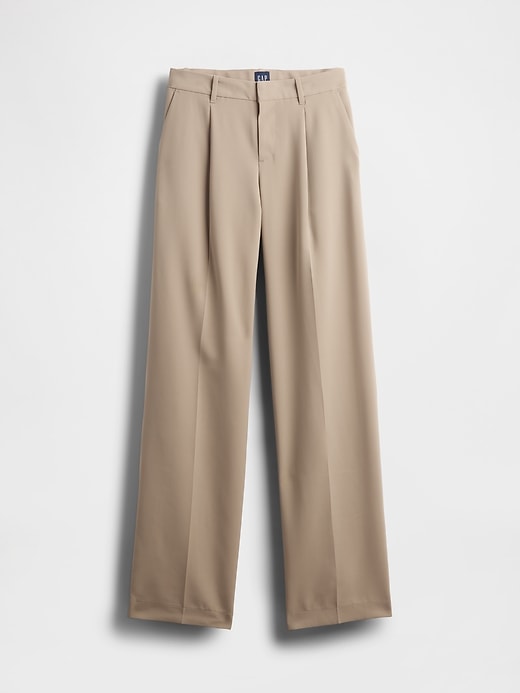 pantalon 365 à jambes larges plissées et taille basse