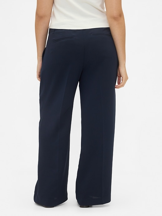 pantalon 365 à jambes larges plissées et taille basse