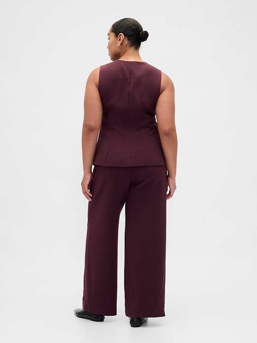 pantalon 365 à jambes larges plissées et taille basse
