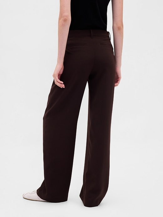 pantalon 365 à jambes larges plissées et taille basse