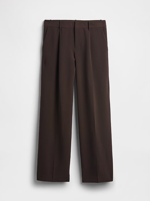 pantalon 365 à jambes larges plissées et taille basse
