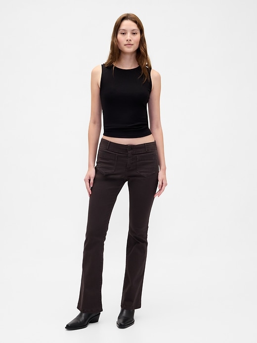 pantalon long et ajusté en sergé taille basse