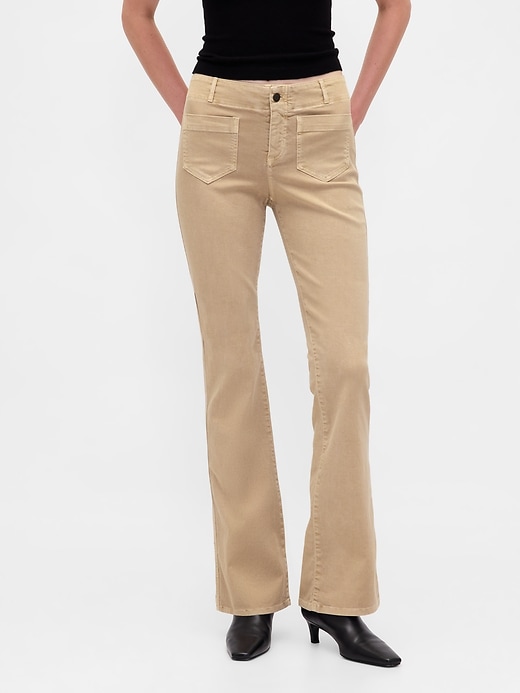 pantalon long et ajusté en sergé taille basse