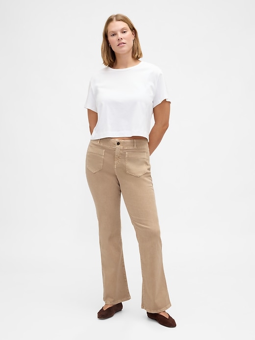pantalon long et ajusté en sergé taille basse