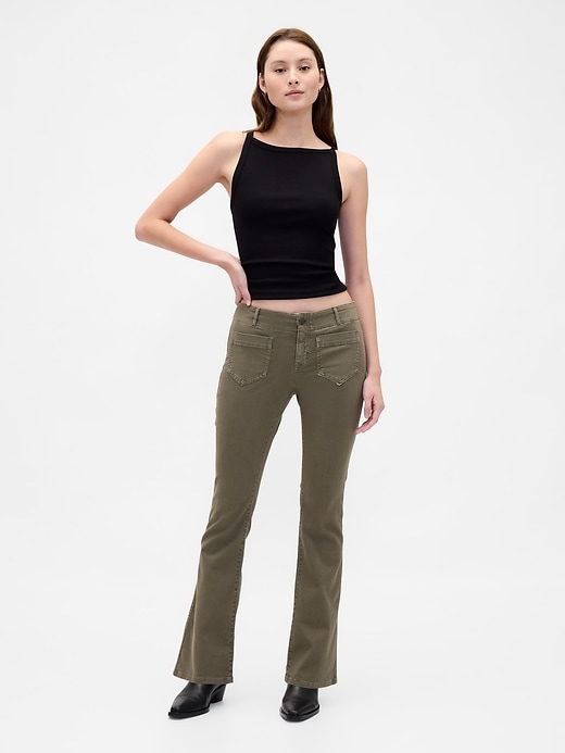 pantalon long et ajusté en sergé taille basse