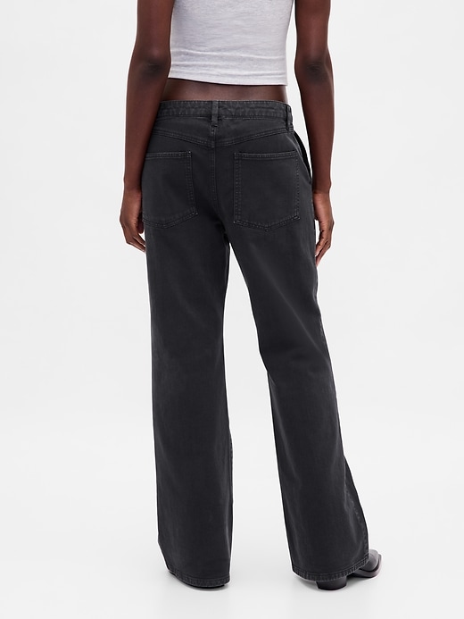 pantalon kaki taille basse à évasement décontracté