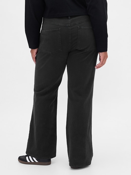 pantalon kaki taille basse à évasement décontracté