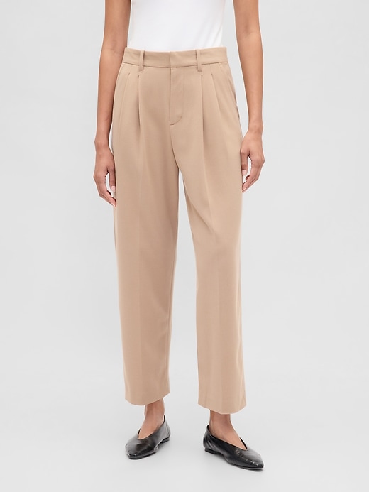 pantalon 365 taille haute en sergé brossé coupe fuselée à la cheville