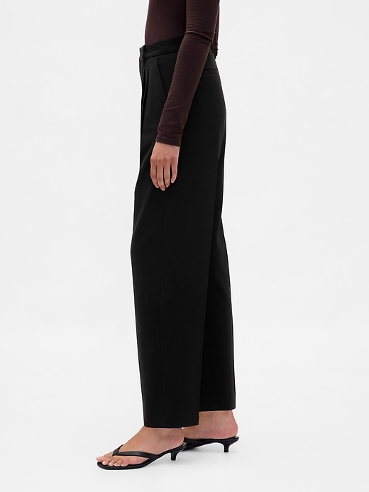 pantalon 365 taille haute en sergé brossé coupe fuselée à la cheville