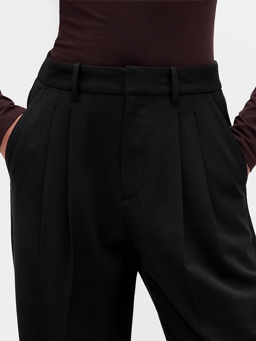 pantalon 365 taille haute en sergé brossé coupe fuselée à la cheville