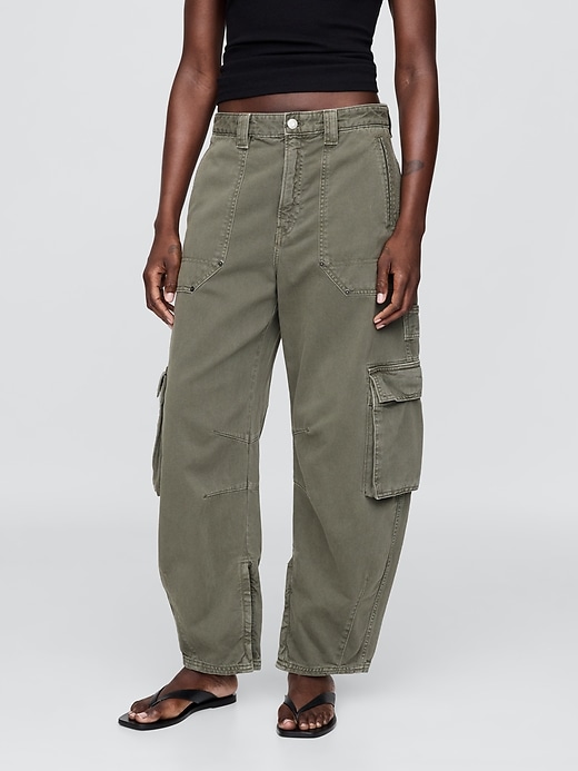 pantalon cargo taille mi-haute