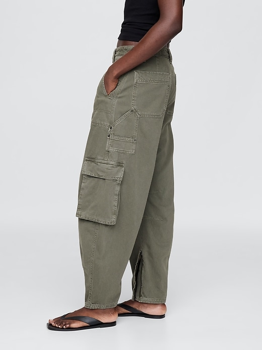 pantalon cargo taille mi-haute