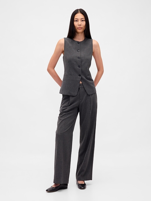 pantalon plissé en sergé brossé taille basse 365