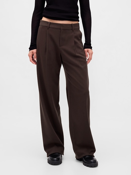pantalon plissé en sergé brossé taille basse 365