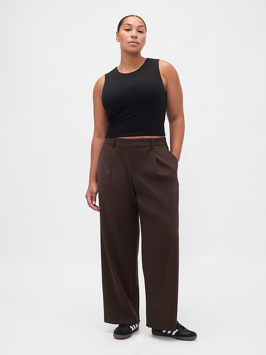 pantalon plissé en sergé brossé taille basse 365