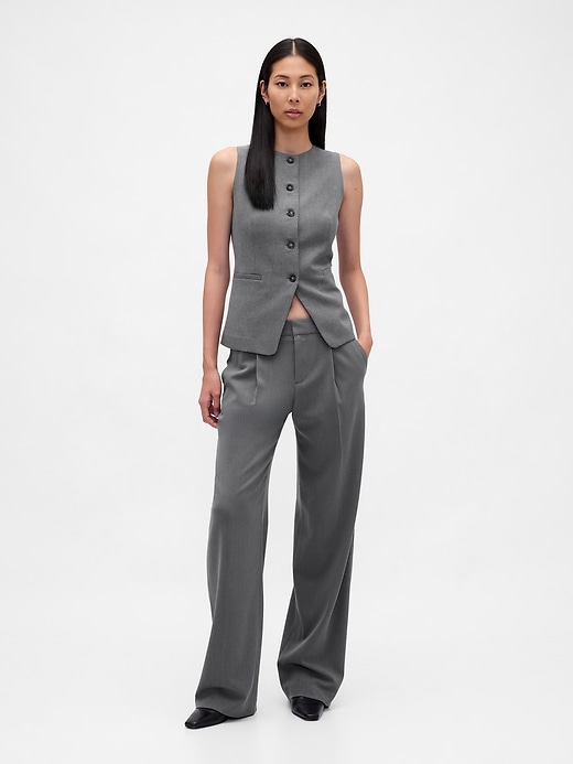 pantalon plissé en sergé brossé taille basse 365