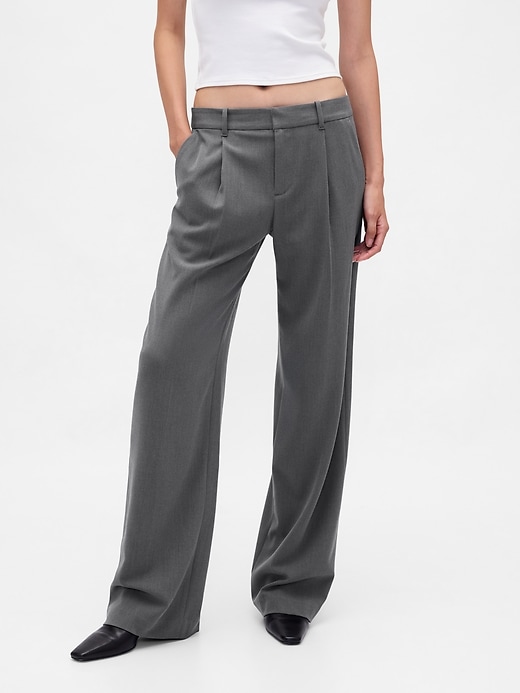 pantalon plissé en sergé brossé taille basse 365