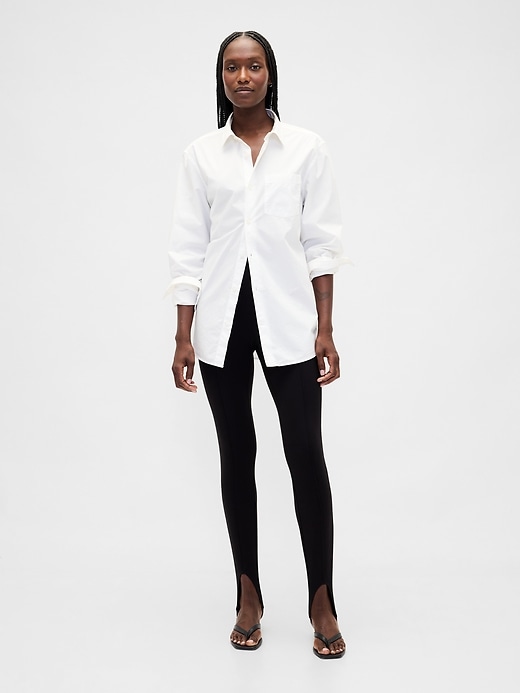 pantalon à étriers taille haute en maille double