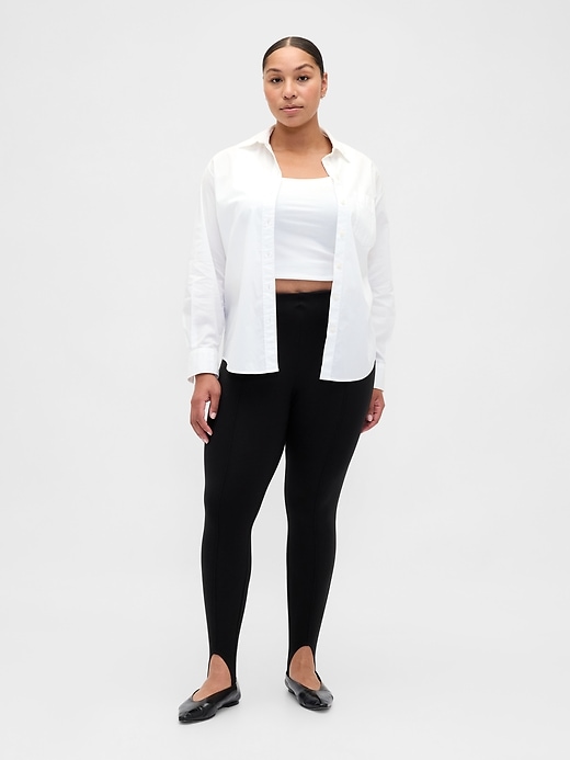 pantalon à étriers taille haute en maille double