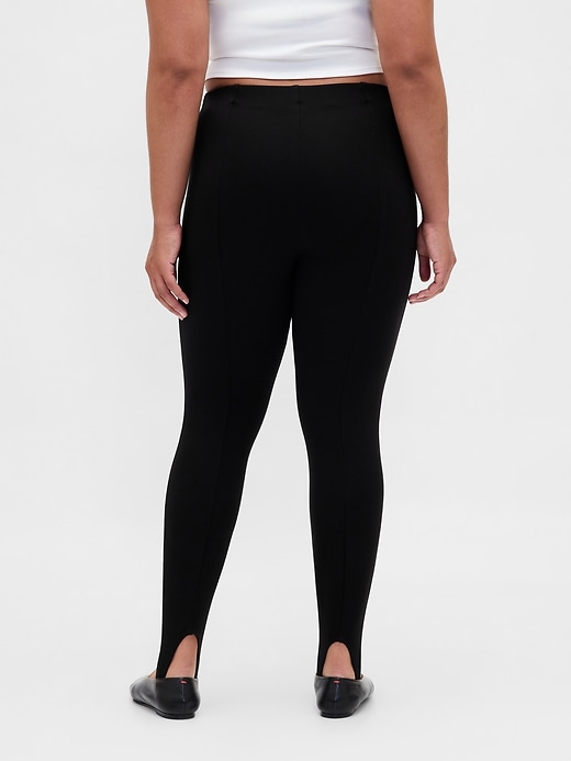 pantalon à étriers taille haute en maille double