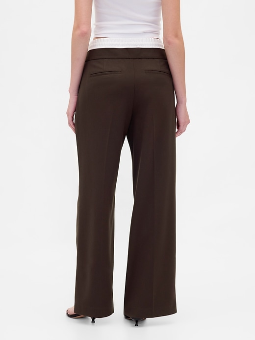 pantalon taille mi-haute à double taille