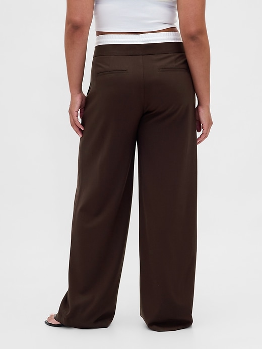 pantalon taille mi-haute à double taille