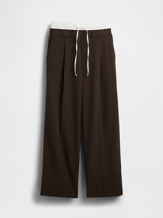 pantalon taille mi-haute à double taille