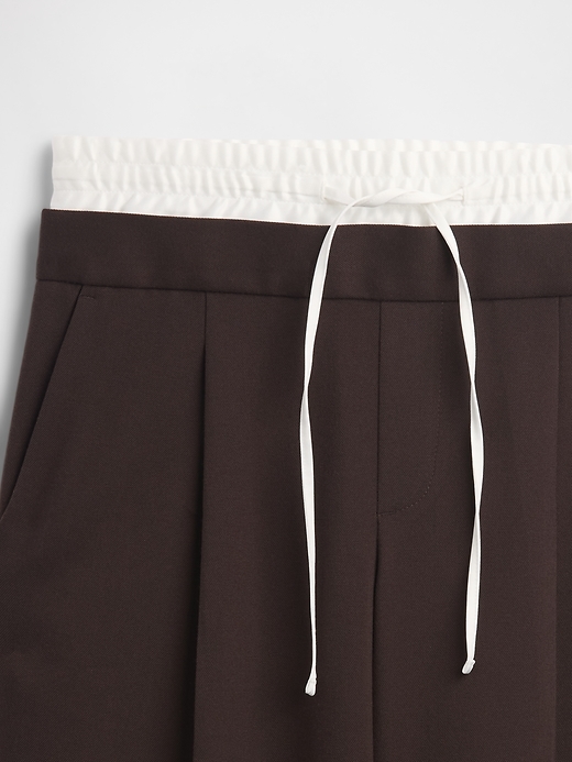 pantalon taille mi-haute à double taille