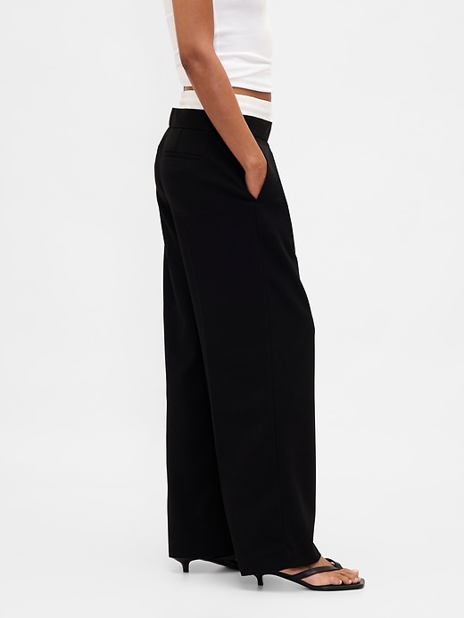 pantalon taille mi-haute à double taille