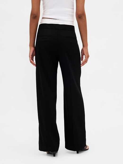 pantalon taille mi-haute à double taille