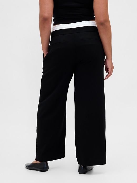 pantalon taille mi-haute à double taille