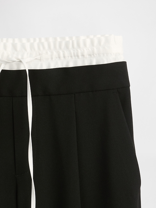 pantalon taille mi-haute à double taille