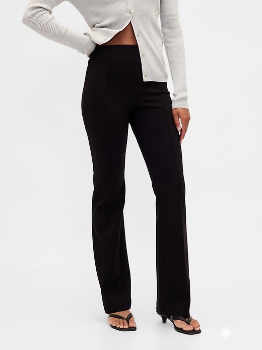 pantalon botte taille haute en maille double