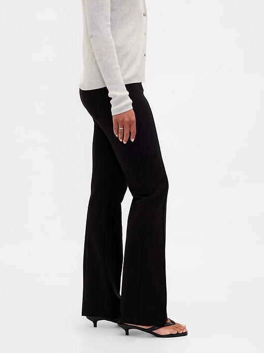 pantalon botte taille haute en maille double