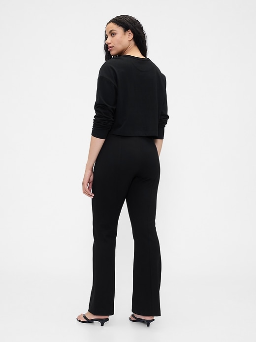 pantalon botte taille haute en maille double