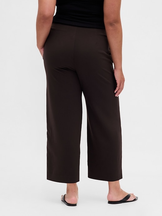 pantalon droit taille haute en sergé à la cheville