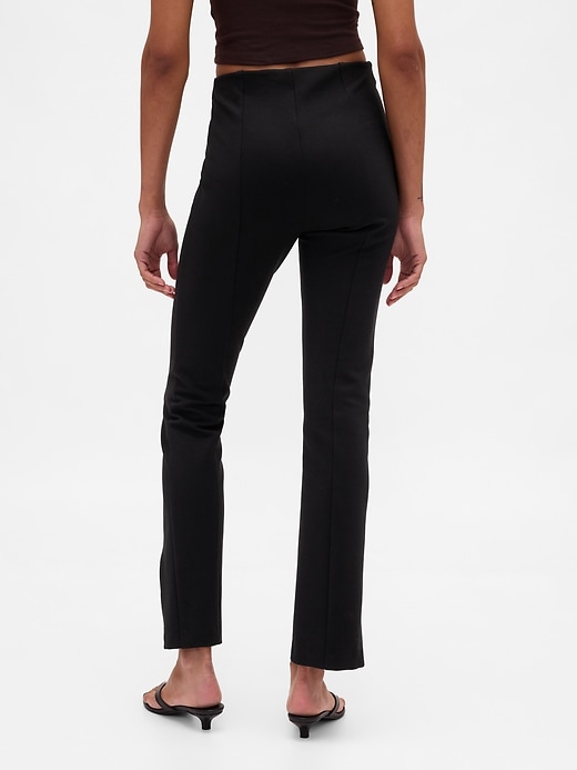 pantalon évasé taille haute en maille double à ourlet fendu