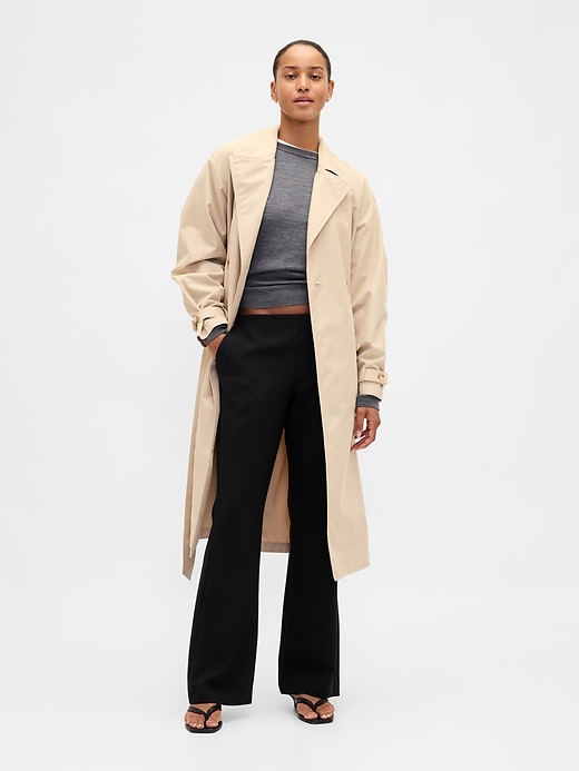 pantalon évasé en sergé taille basse