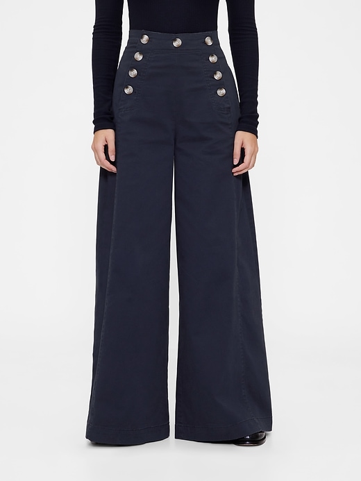 pantalon marin taille haute en sergé gapstudio