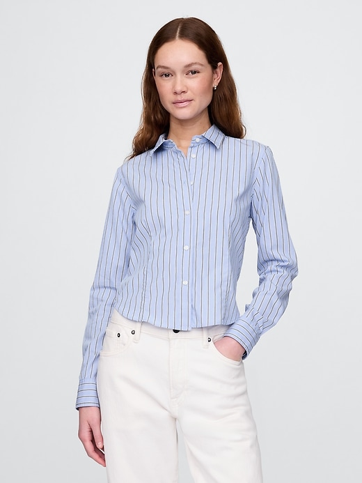 chemise courte ajustée en coton biologique