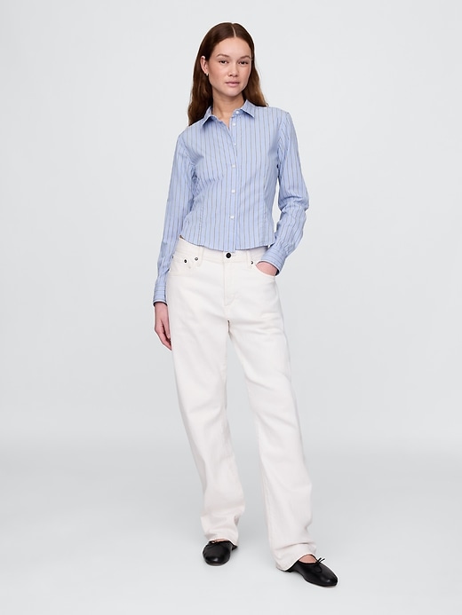 chemise courte ajustée en coton biologique