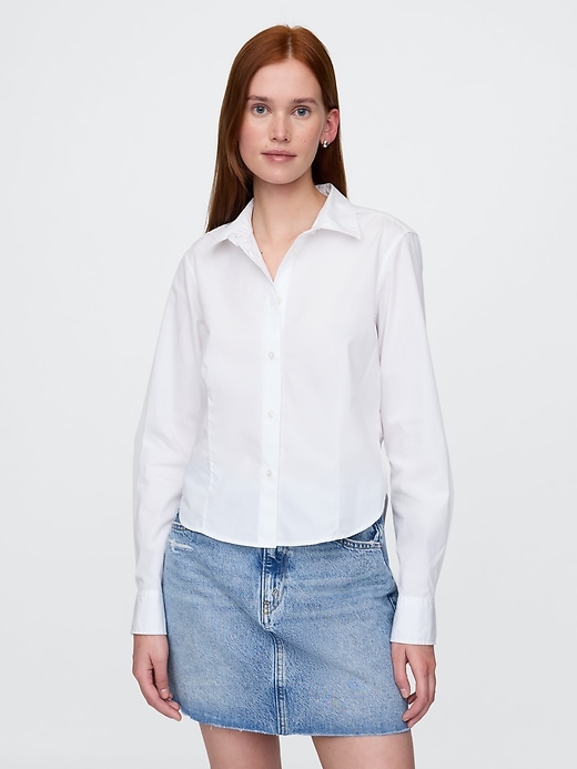 chemise courte ajustée en coton biologique