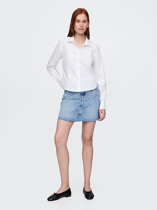 chemise courte ajustée en coton biologique