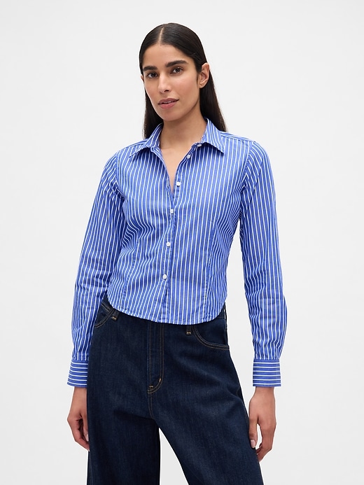 chemise courte ajustée en coton biologique